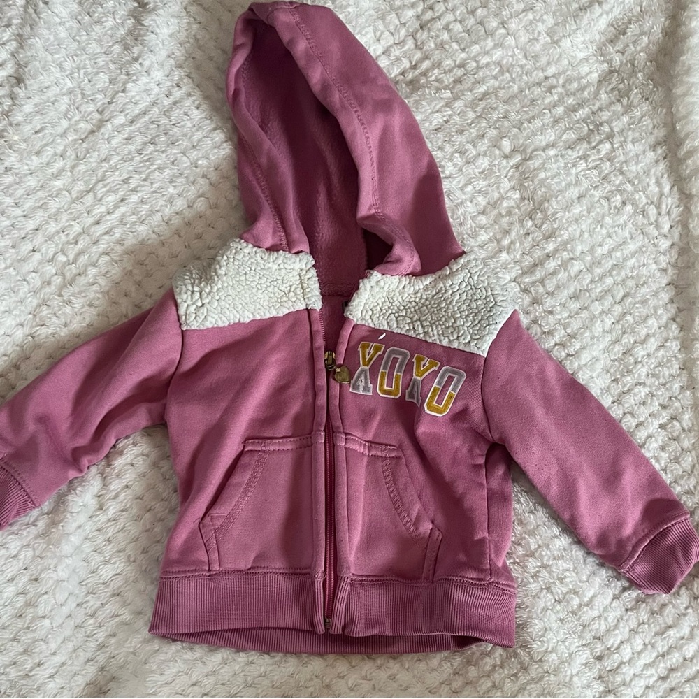 Xoxo Girls Sweater Size 18Months. Pink Zip up sweater.
